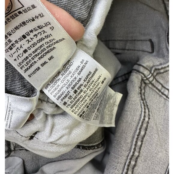 Levi's 501 Straight Leg Jeans Mens Size 34x30 Gray Denim Button Fly Distressed - Picture 4 of 8